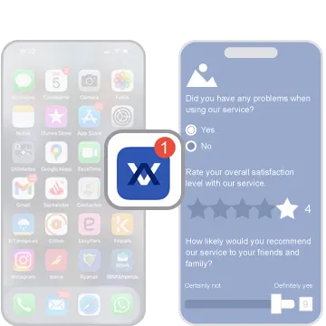 Pantalla de un smartphone con una encuesta online