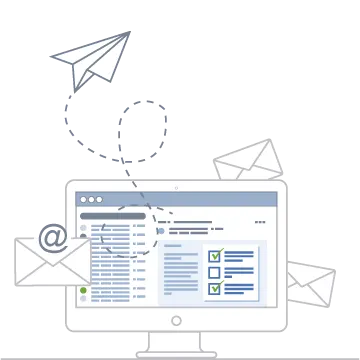 Pantalla con encuesta online recibida en un email